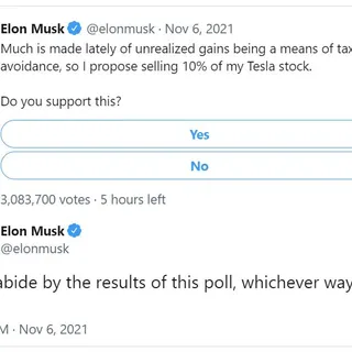Elon Musk Is Using A Twitter Poll To Decide Whether He Will Sell Around $20 Billion Of His Tesla Stock